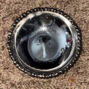 VINTAGE MCM Michael Aram Stainless Bowl Molten Beaded Signed